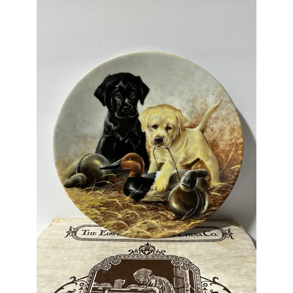 1988 Knowles A Perfect Set Labrador Retrievers Plate Lynn Kaatz Dogs